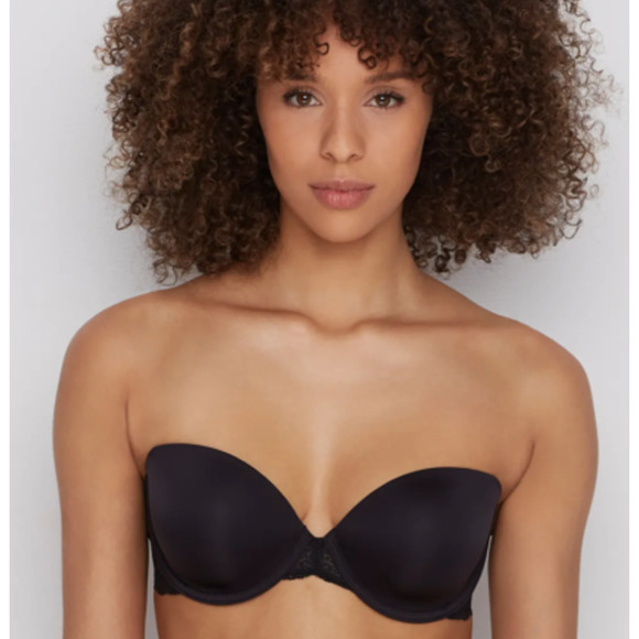 DKNY Black Modern Strapless Convertible Straps Lace Bra - Picture 1 of 10